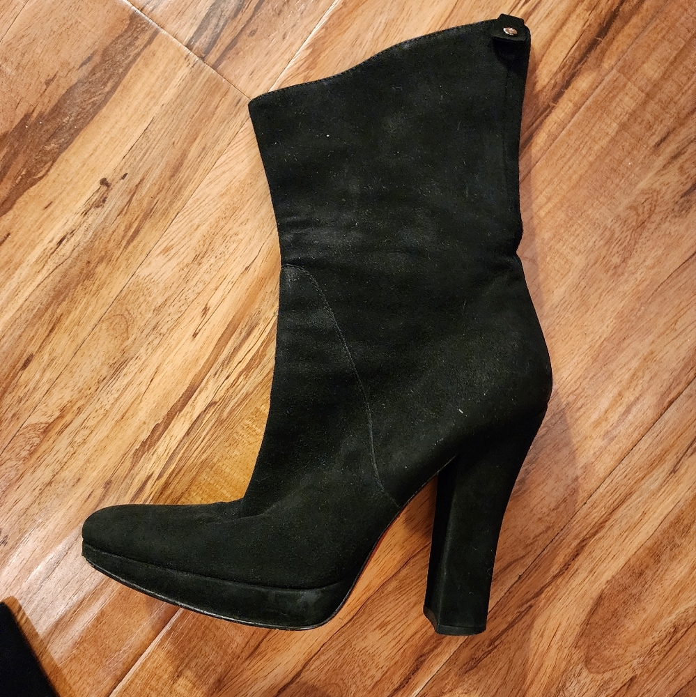 Cesare Paciotti Vintage black suede platform boots